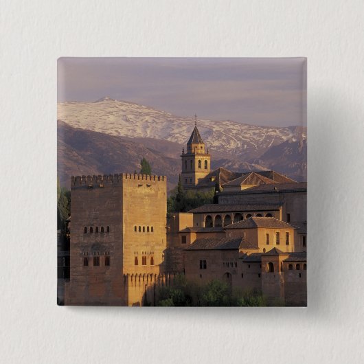 Spanje, Granada, Andalusië De Alhambra, 2 Vierkante Button 5,1 Cm (Voorkant)