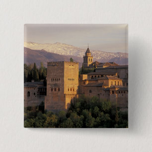 Spanje, Granada, Andalusië De Alhambra, Vierkante Button 5,1 Cm