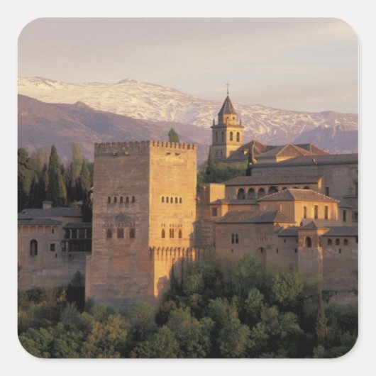 Spanje, Granada, Andalusië De Alhambra, Vierkante Sticker (Voorkant)