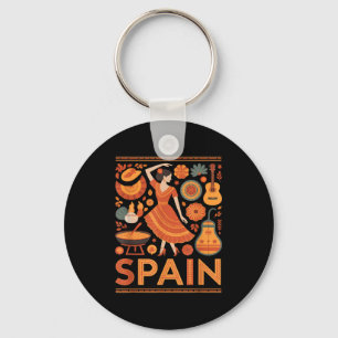 Spanje grappige Spaanse cultuur flamenco gitaar pa Sleutelhanger