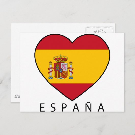 Spanje Hart met zwarte ESPANA Briefkaart (Voorkant / Achterkant)