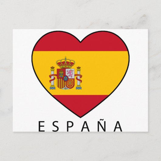 Spanje Hart met zwarte ESPANA Briefkaart (Voorkant)