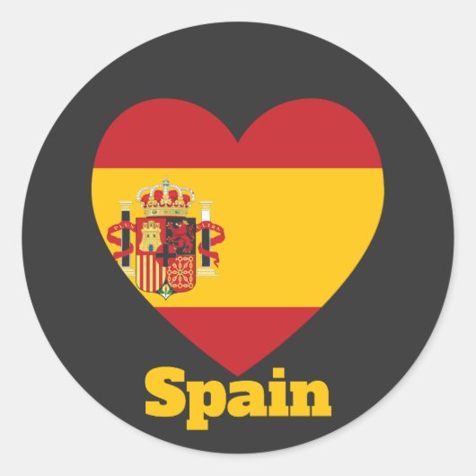 Spanje hartvlag ronde sticker (Voorkant)