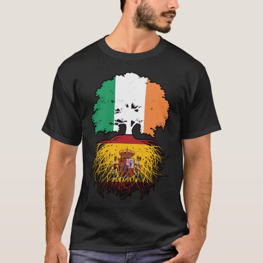 Spanje - Iers Iers - boomrootenvlag T-shirt (Voorkant)