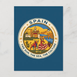Spanje Illustratie Reis Kunst Badge Briefkaart