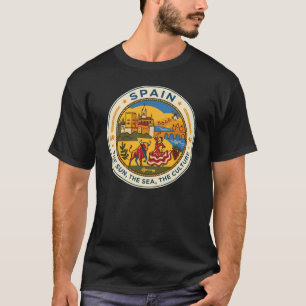 Spanje Illustratie Reis Kunst Badge T-shirt
