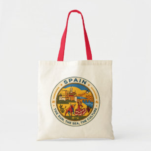 Spanje Illustratie Reis Kunst Badge Tote Bag