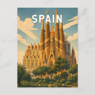 Spanje Illustratie Reis Kunst Vintage Briefkaart