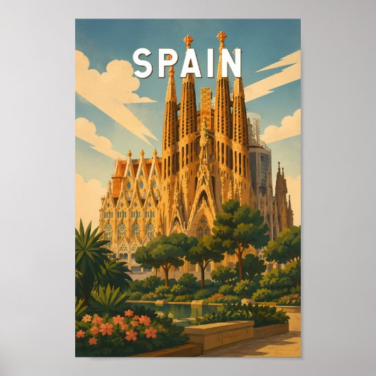 Spanje Illustratie Reis Kunst Vintage Poster (Voorkant)