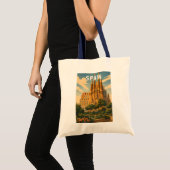 Spanje Illustratie Reis Kunst Vintage Tote Bag (Voorkant (product))