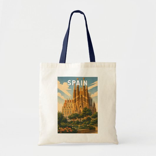 Spanje Illustratie Reis Kunst Vintage Tote Bag (Voorkant)