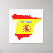 Spanje-kaart Canvas Afdruk (Voorkant)