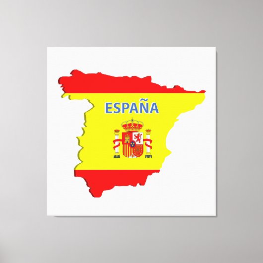 Spanje-kaart Canvas Afdruk (Voorkant)