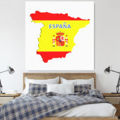 Spanje-kaart Canvas Afdruk (Insitu (Slaapkamer))