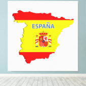 Spanje-kaart Canvas Afdruk (Insitu (Houten vloer))