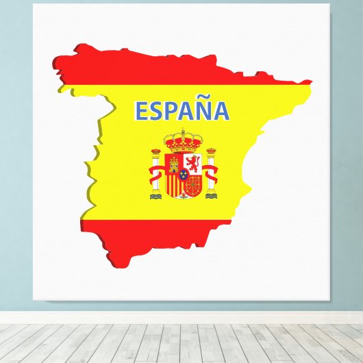 Spanje-kaart Canvas Afdruk (Insitu (Houten vloer))