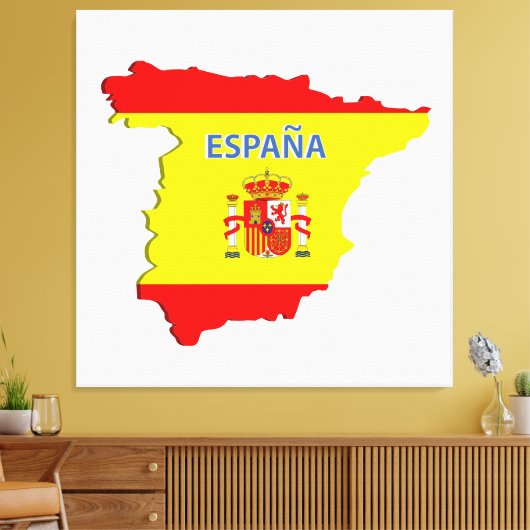 Spanje-kaart Canvas Afdruk (Insitu (Woonkamer))