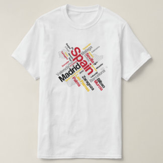 Spanje Kaart en steden T-Shirt