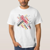 Spanje Kaart en steden T-Shirt (Voorkant)