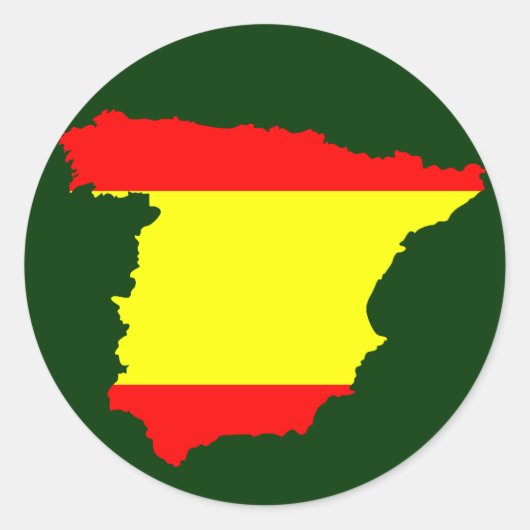 Spanje kaart en vlag — sticker (Voorkant)