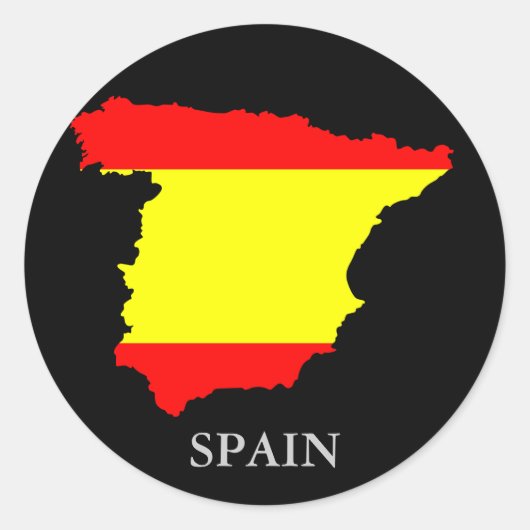Spanje kaart en vlag — sticker (Voorkant)