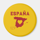 Spanje Kaart España Gele Rode Magneet (Voorkant)