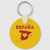 Spanje Kaart geel en rood Sleutelhanger (Achterkant)