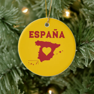 Spanje Kaart Ornament España geel rood
