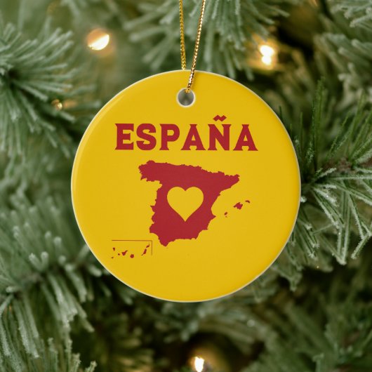 Spanje Kaart Ornament España geel rood (Boom)