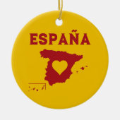 Spanje Kaart Ornament España geel rood (Voorkant)
