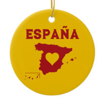 Spanje Kaart Ornament España geel rood