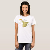 Spanje Kaart + Vlag + Titel T-Shirt (Voorkant volledig)