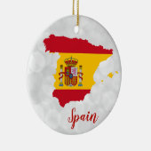 Spanje kerstkaart Spaanse vlag Keramisch Ornament (Rechts)