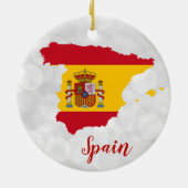 Spanje kerstkaart Spaanse vlag Keramisch Ornament (Achterkant)
