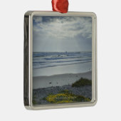 Spanje kust met Gele Bloemen en Sun Beams Metalen Ornament (Rechts)