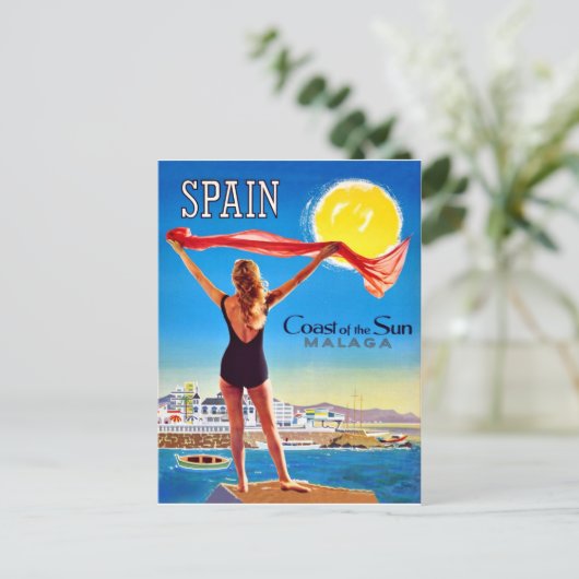 Spanje, kust van de zon Malaga Briefkaart (Staand voorkant)