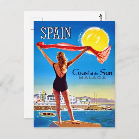 Spanje, kust van de zon Malaga Briefkaart (Voorkant / Achterkant)