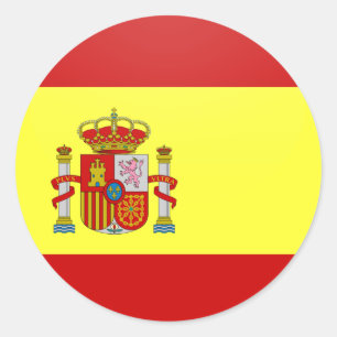 Spanje kwaliteit Vlag Cirkel Ronde Sticker