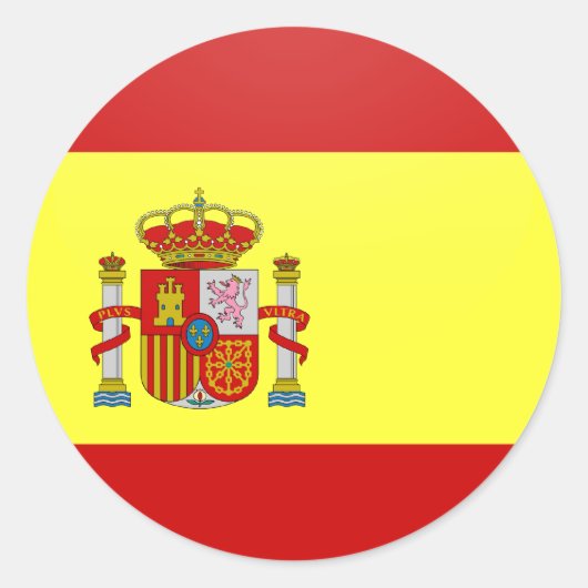 Spanje kwaliteit Vlag Cirkel Ronde Sticker (Voorkant)