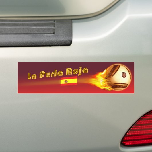 Spanje La Furia Roja 2 Bumpersticker (Op auto)