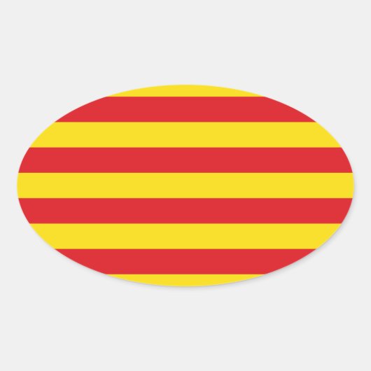 Spanje: La Senyera Catalonia Ovale Sticker (Voorkant)