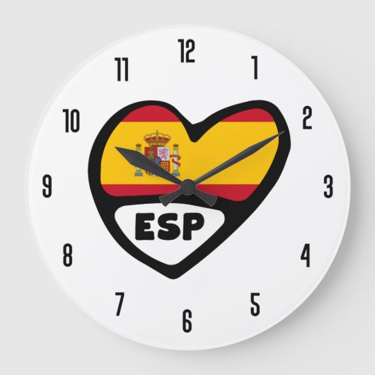 Spanje Landcode ESP Vlag Hart Grote Klok (Voorkant)