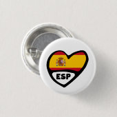 Spanje Landcode Vlag Hoorsteenpas Pin Badge, ESP Ronde Button 3,2 Cm (Voorkant /achterkant)