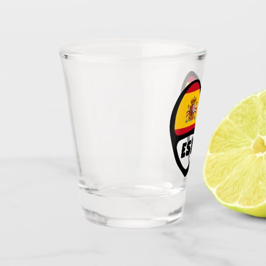Spanje Landencode Vlag Hart, ESP Shot Glas (Links)