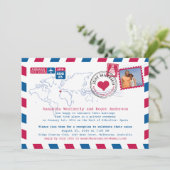 Spanje Luchtpost Post Bruiloftsreceptie Kaart (Staand voorkant)