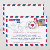 Spanje Luchtpost Post Bruiloftsreceptie Kaart (Voorkant / Achterkant)