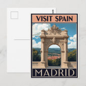 Spanje Madrid Boog Kunst Briefkaart (Voorkant / Achterkant)