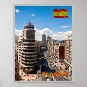 Spanje - Madrid - downtown Avenu - Poster