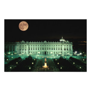 Spanje, Madrid, Koninklijk Paleis en Plaza de Foto Afdruk