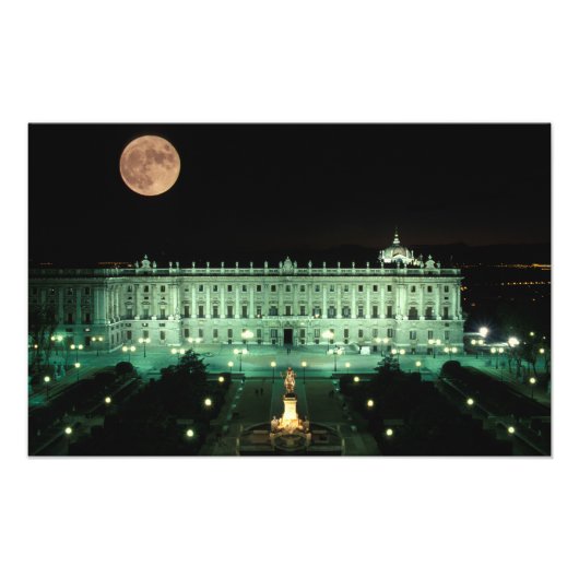 Spanje, Madrid, Koninklijk Paleis en Plaza de Foto Afdruk (Voorkant)